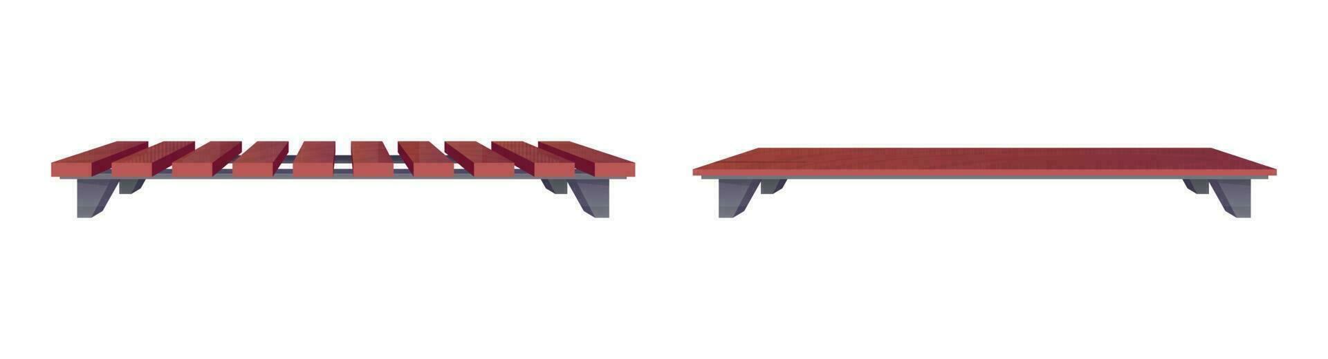 Park bench collection in cartoon style vector illustration isolated on white