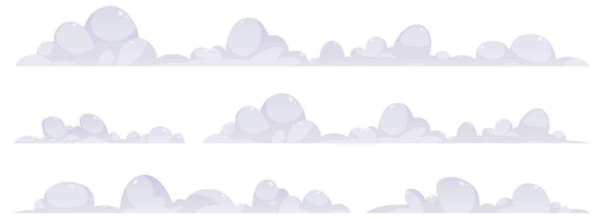 Cartoon clouds collection vector illustration isolated on white background