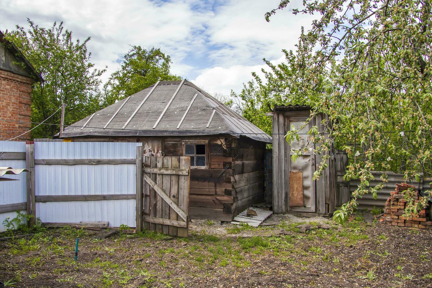 An abandoned building in the village. photo