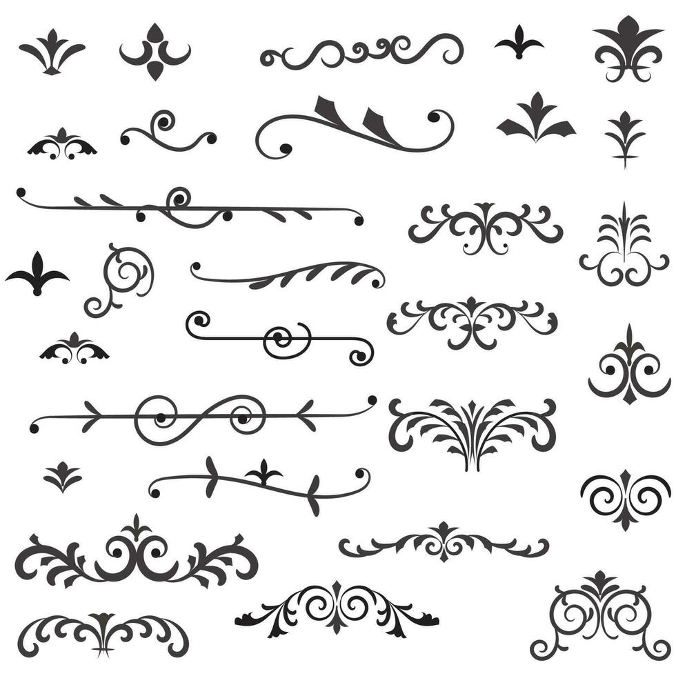 Vector graphic elements for design, Swirl elements decorative illustration