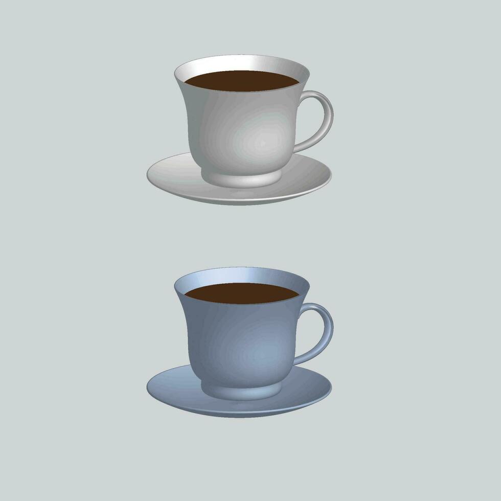 3d realista vector aislado blanco tazas de café, capuchino, americano, Café exprés, moca, latté, cacao, blanco blanco taza adecuado para colocación logo o texto