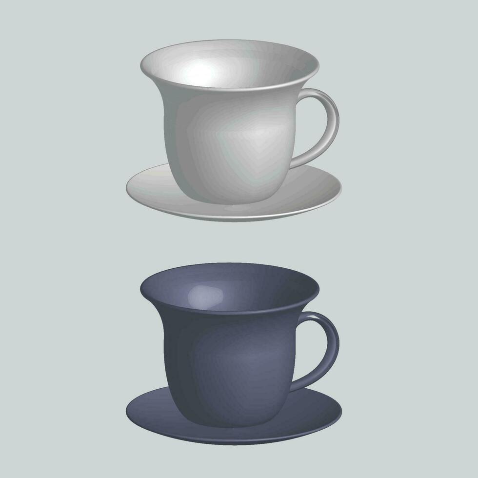 3d realistic vector isolated white cups of coffee, cappuccino, americano, espresso, mocha, latte, cocoa, blank white cup suitable for placing logo or text