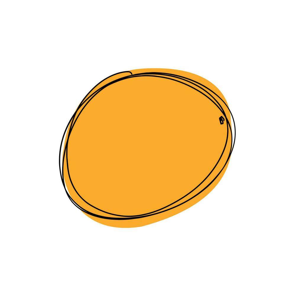 Linear drawing orange fruit. Line and spot. Orange isolated on white background. Sketch. Icon. Vector illustration.