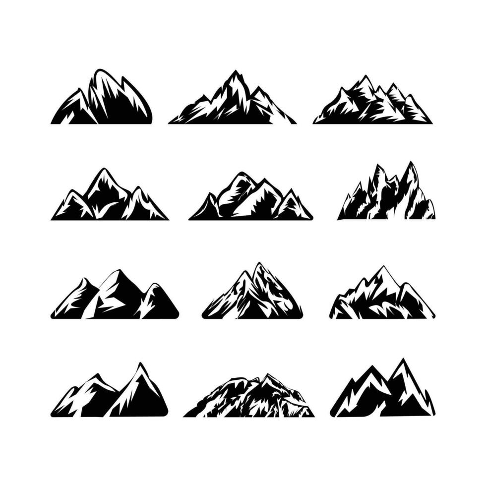 Black Mountains silhouette collection vector