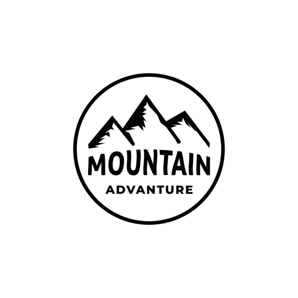 Black retro Mountain,outdoor logo design template vector