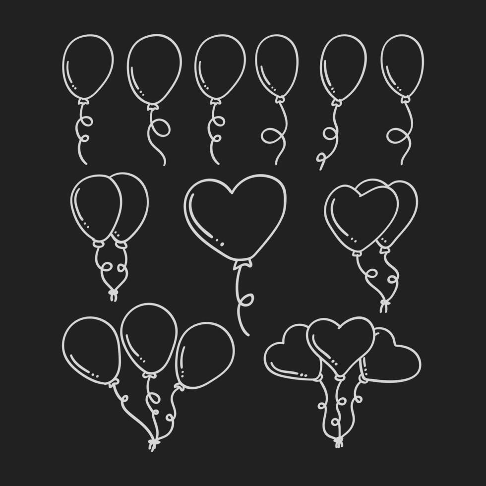 hand drawn balloon icons perfect for adding a touch of fun and whimsy to any design project vector