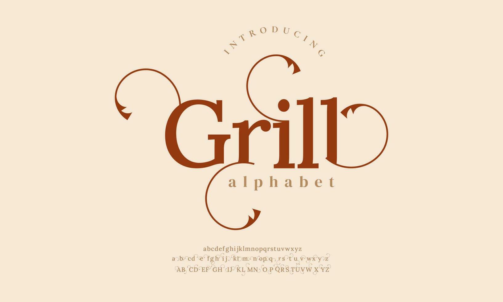 parrilla elegante alfabeto letras fuente y número. clásico letras mínimo Moda diseños tipografía moderno serif fuentes decorativo Clásico diseño concepto. vector ilustración