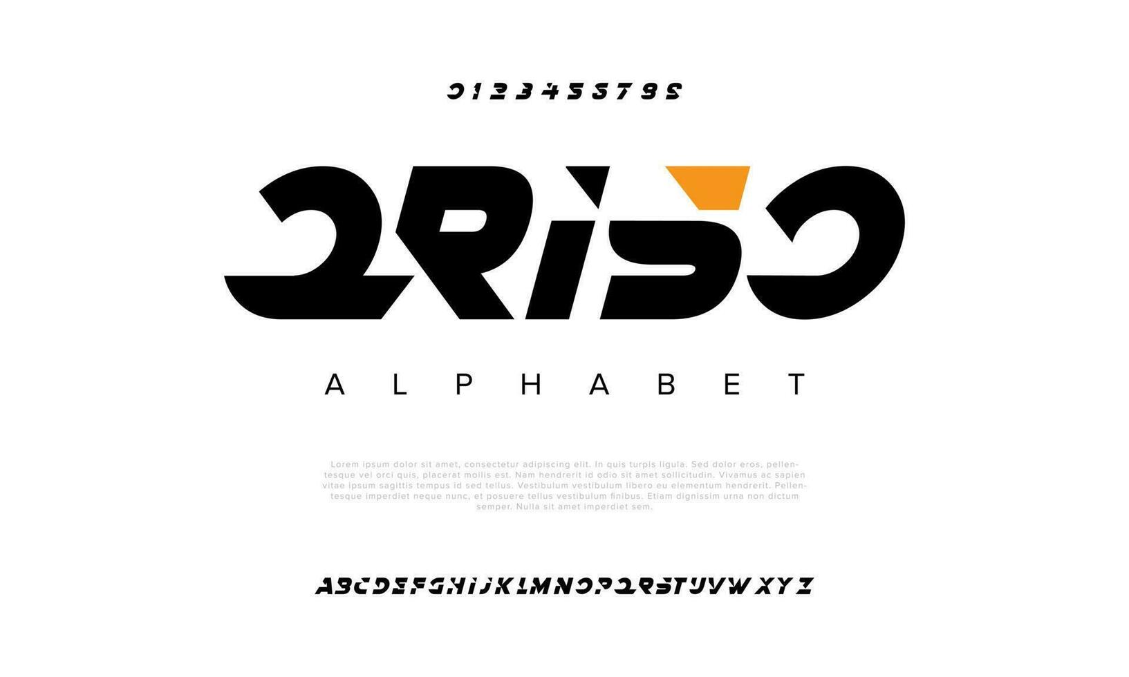 Qriso abstract digital technology logo font alphabet. Minimal modern urban fonts for logo, brand etc. Typography typeface uppercase lowercase and number. vector illustration