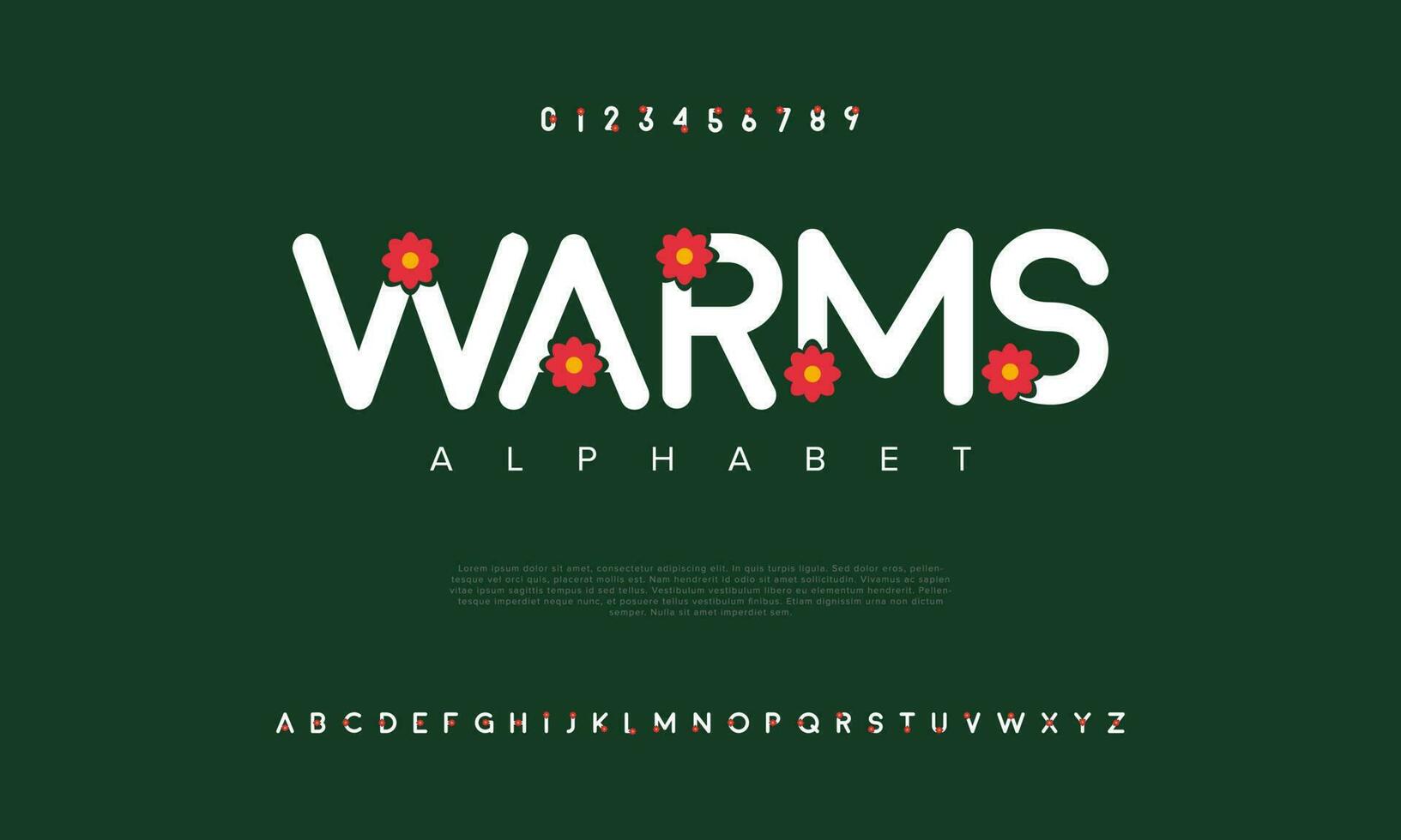 Warms abstract digital technology logo font alphabet. Minimal modern urban fonts for logo, brand etc. Typography typeface uppercase lowercase and number. vector illustration