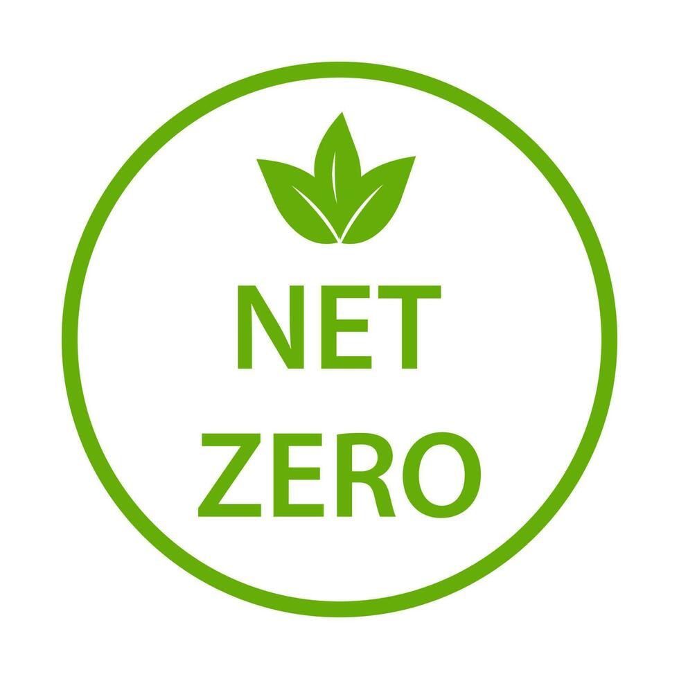 net zero carbon footprint icon vector emissions free  no atmosphere pollution CO2 neutral stamp for graphic design, logo, website, social media, mobile app, UI