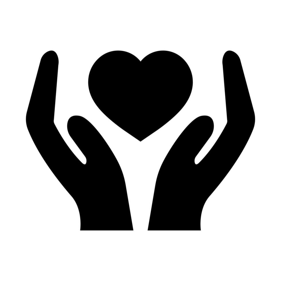 manos participación corazón icono vector corazón salud cuidado concepto para gráfico diseño, logo, sitio web, social medios de comunicación, móvil aplicación, ui ilustración