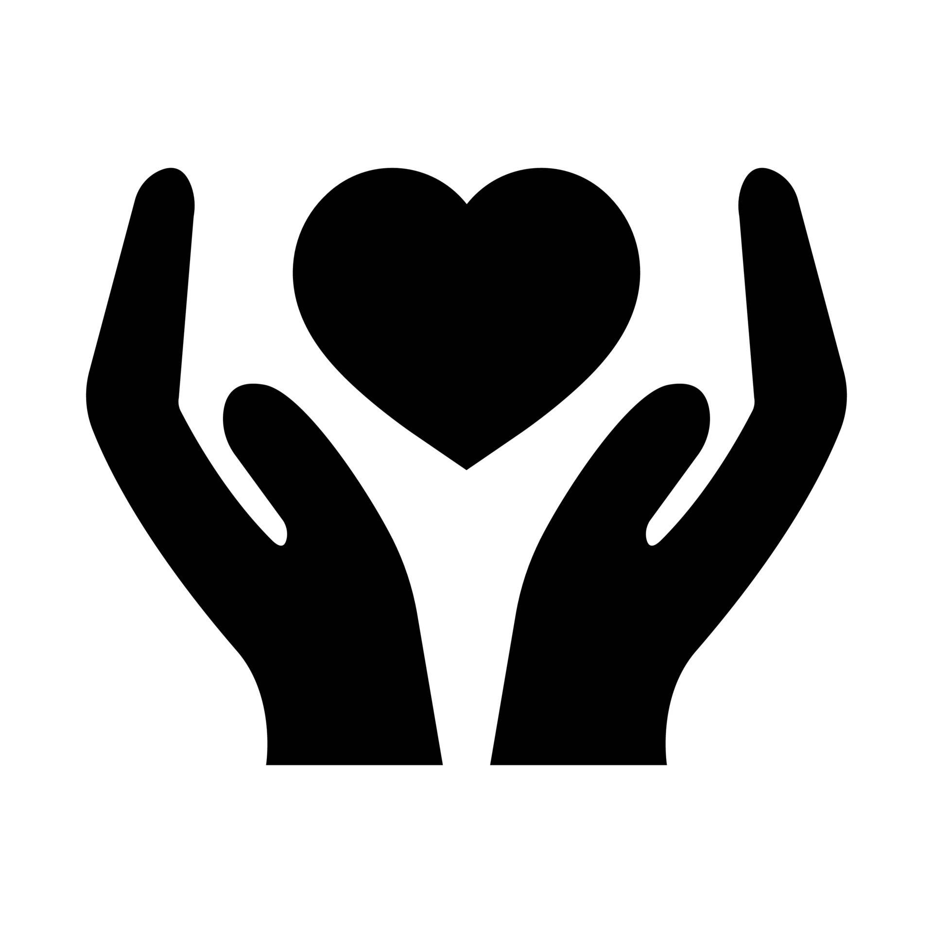 hands holding heart icon vector heart health care concept for graphic