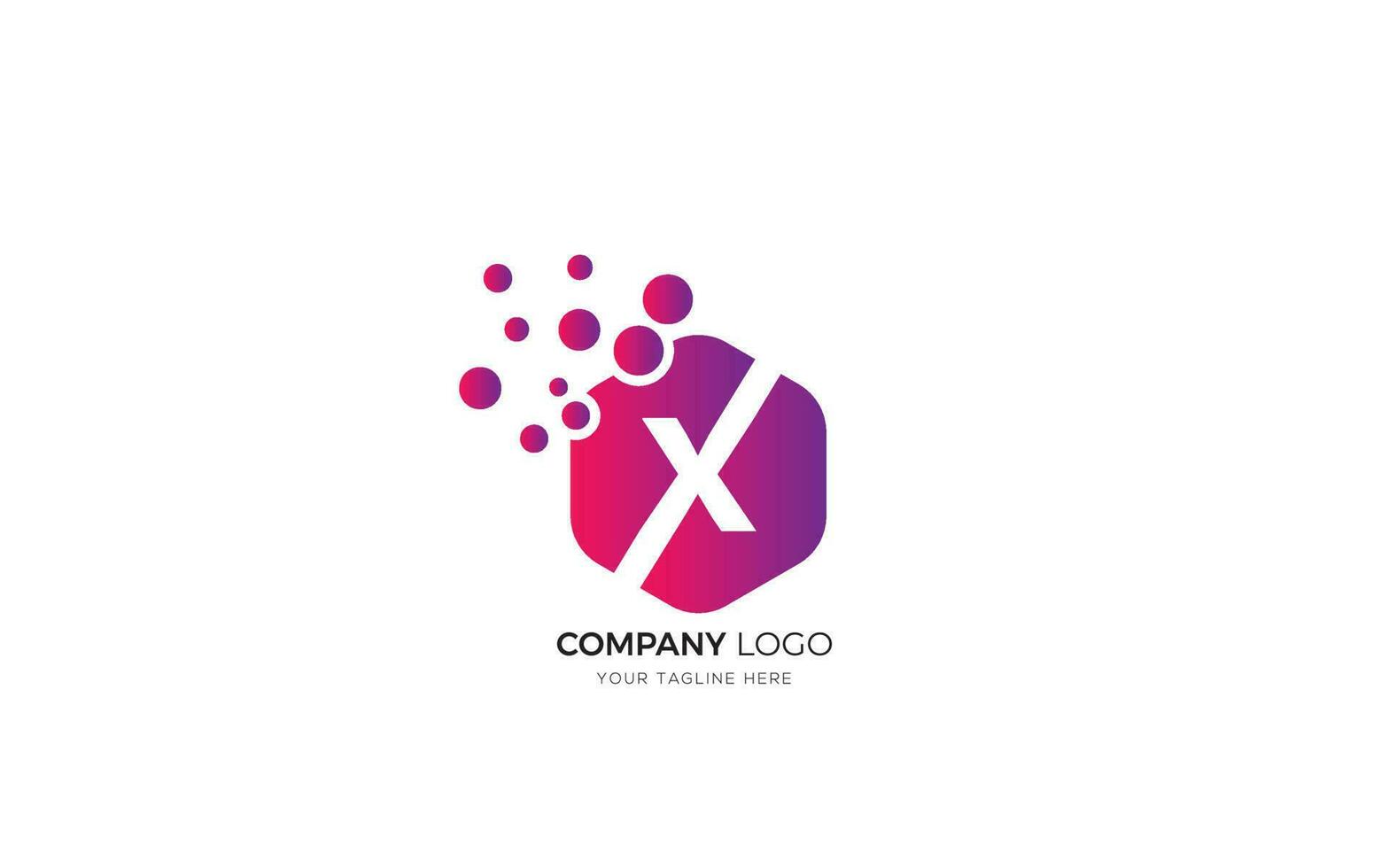Dots Letter X Logo. X Letter Design vector template.