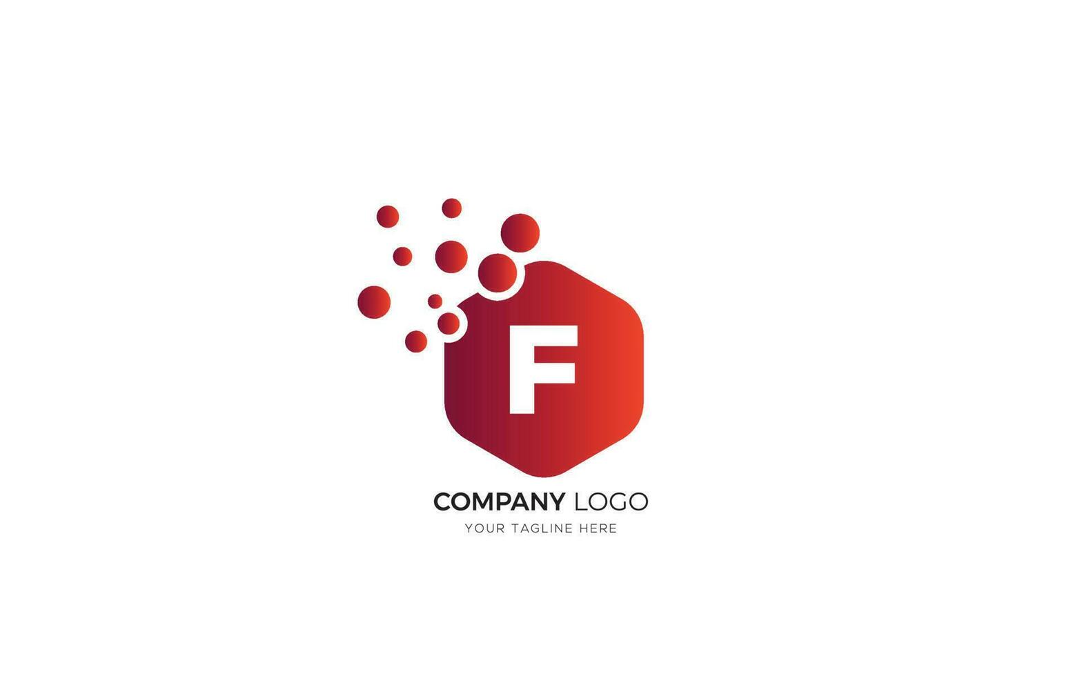 Dots Letter F Logo. F Letter Design vector template.