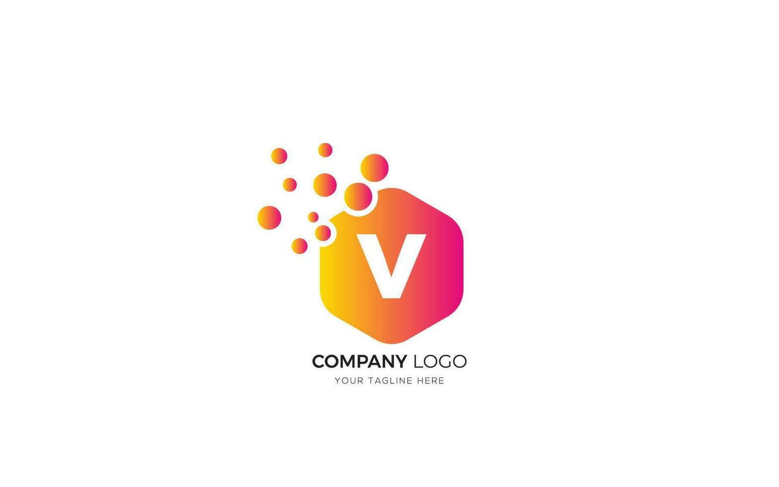 Dots Letter V Logo. V Letter Design vector template.