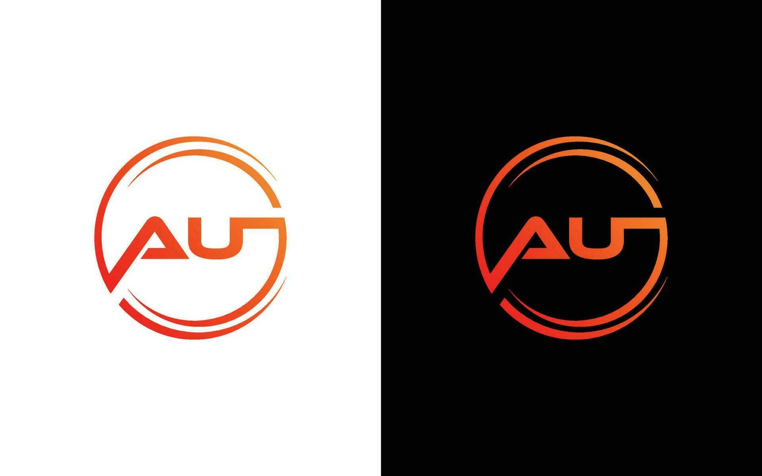 AU creative circle logo vector template