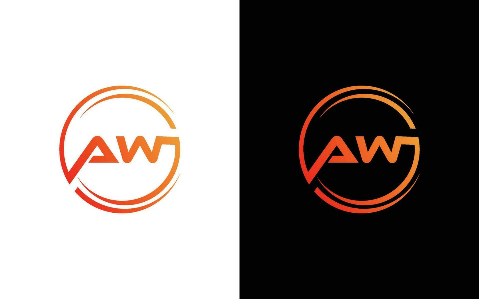 AW creative circle logo vector template