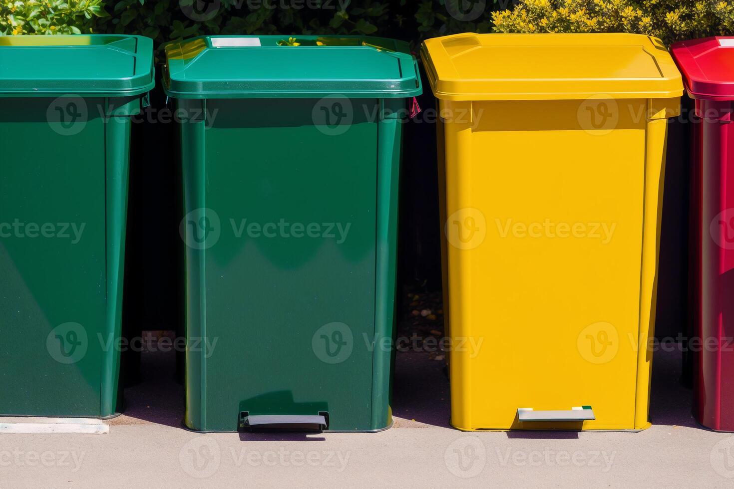 Recycling concept. Garbage Can Symbolizing Recycling and Environmental Consciousness. photo