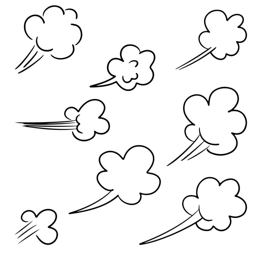 Doodle sketch style of Comic fart cloud hand drawn illustration. for concept design. vector