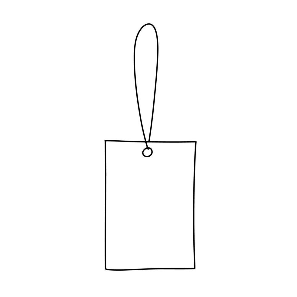 Empty Tag doodle sketch. Hand Drawn outline illustration. vector