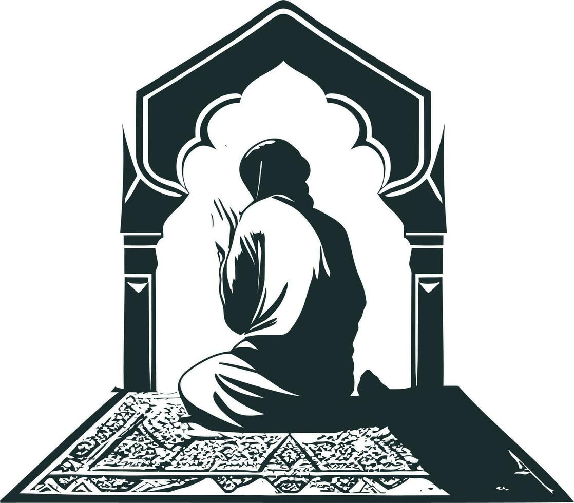 musulmán namaz vector imagen