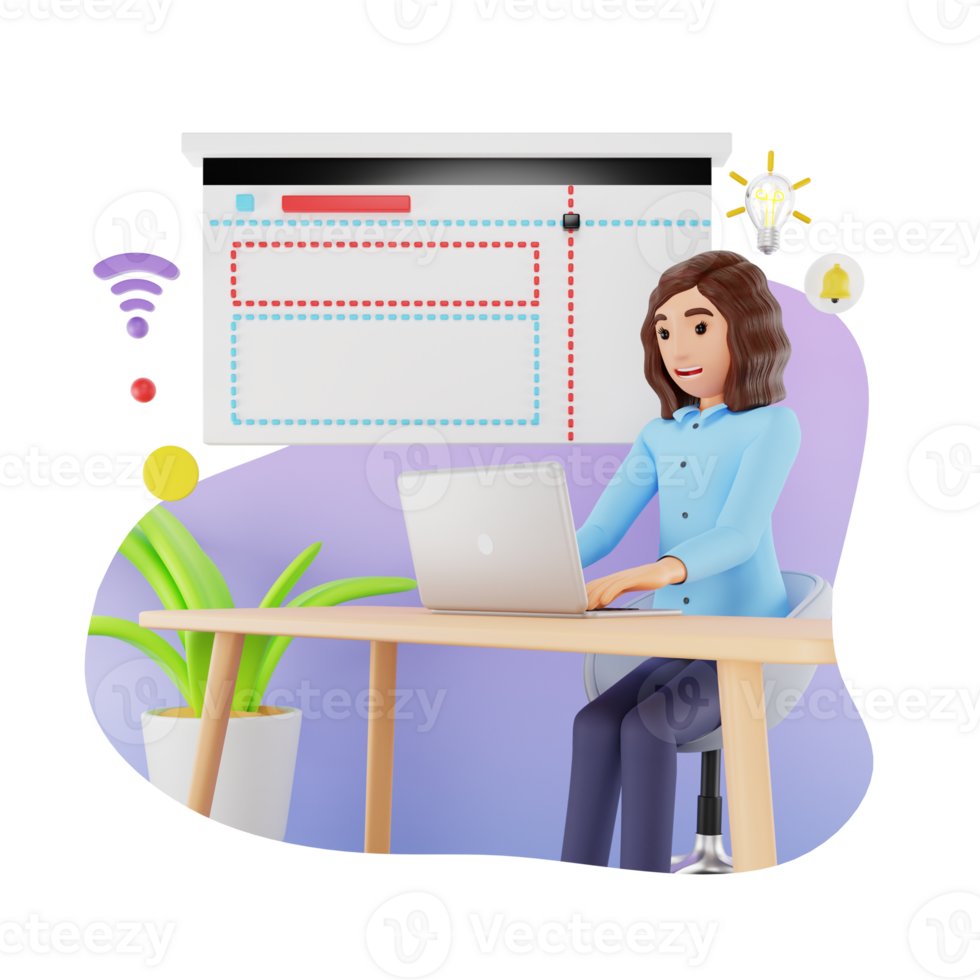 Web Designer With Idea, 3D Character Illustration png