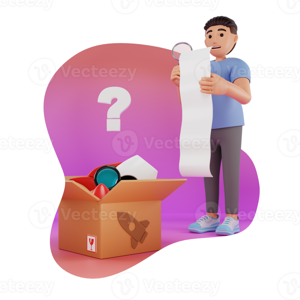 Product Manual 3D Character Illustration png