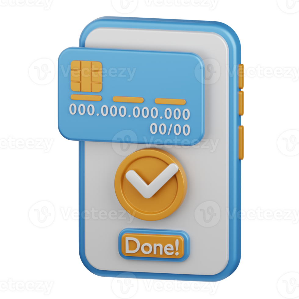 3d interpretazione mobile pagamento isolato utile per attività commerciale, pagamento, i soldi e transazione design png