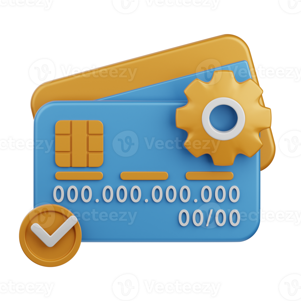 3d rendering card transaction process isolated useful for payment, money and transaction design png