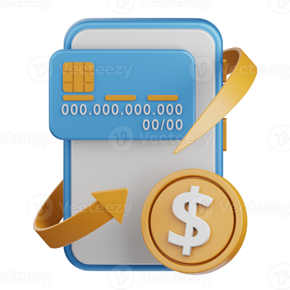 3d rendering mobile transaction isolated useful for business, payment, money and transaction design png