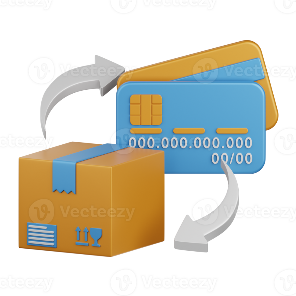 3d rendering purchase transaction process isolated useful for payment, money and transaction design png