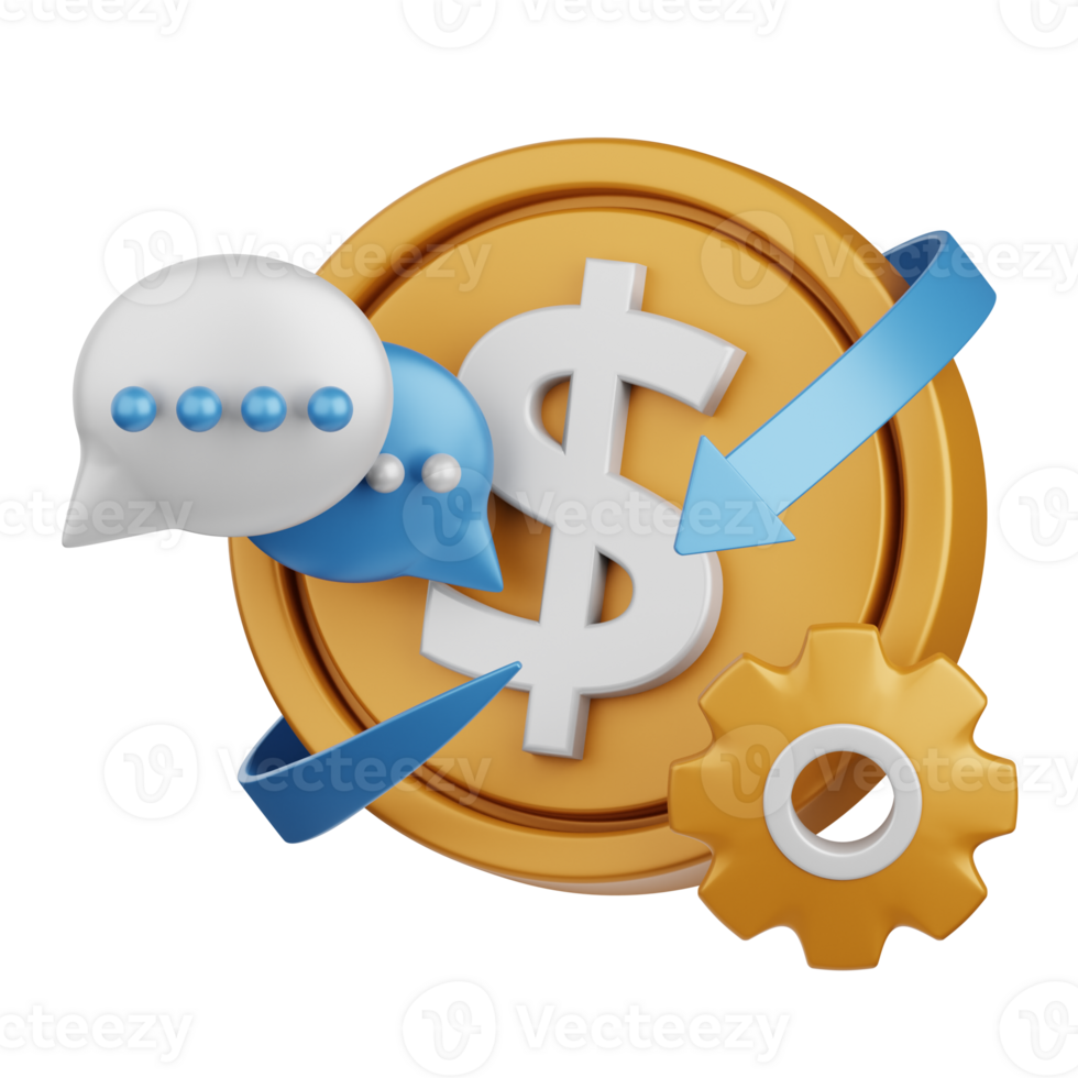 3d rendering payment conversation isolated useful for payment, money and transaction design element png