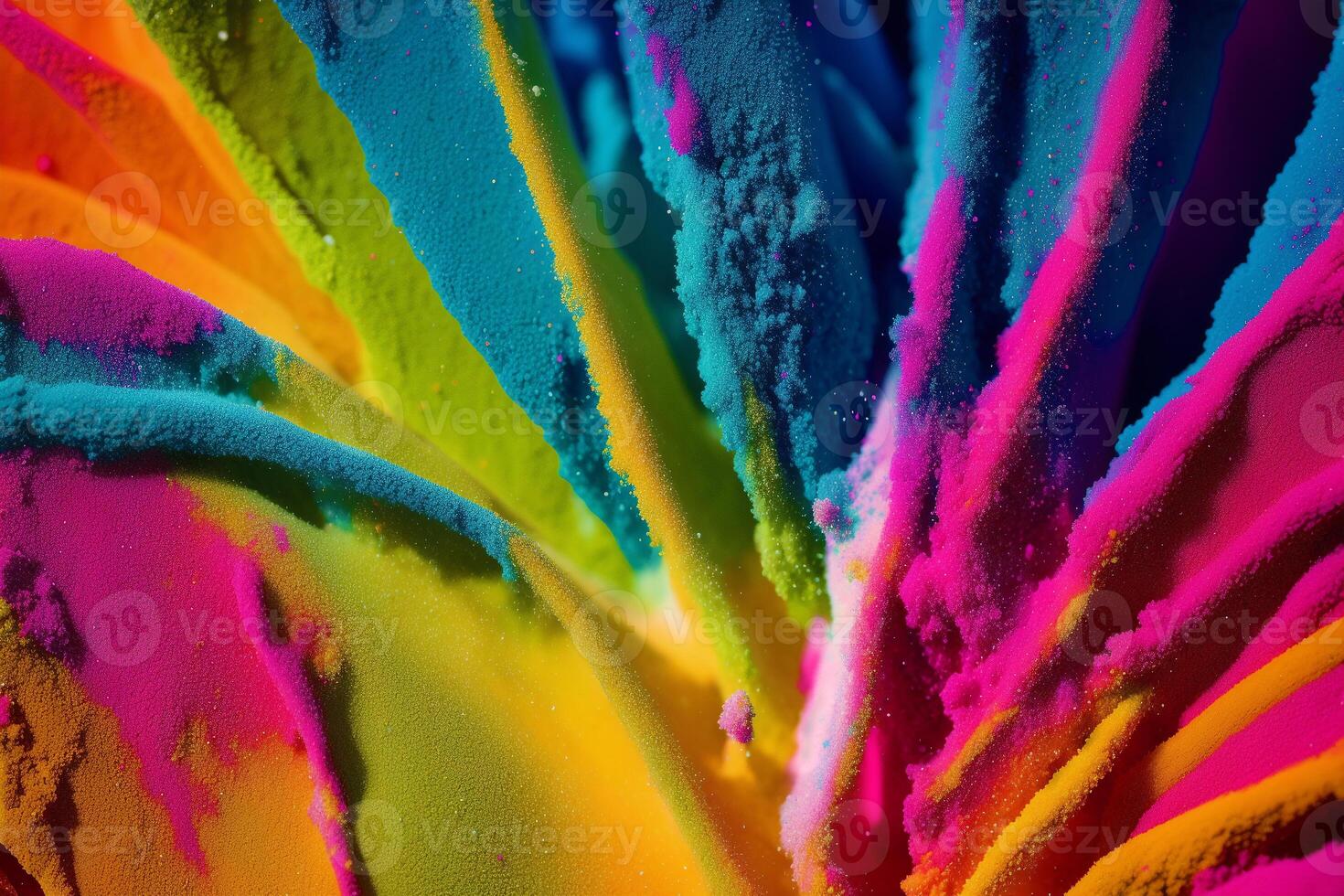 A Spectacular Powder Explosion Unleashed. Embracing the Splendor of Colorful Powder Explosions. Copy space. photo