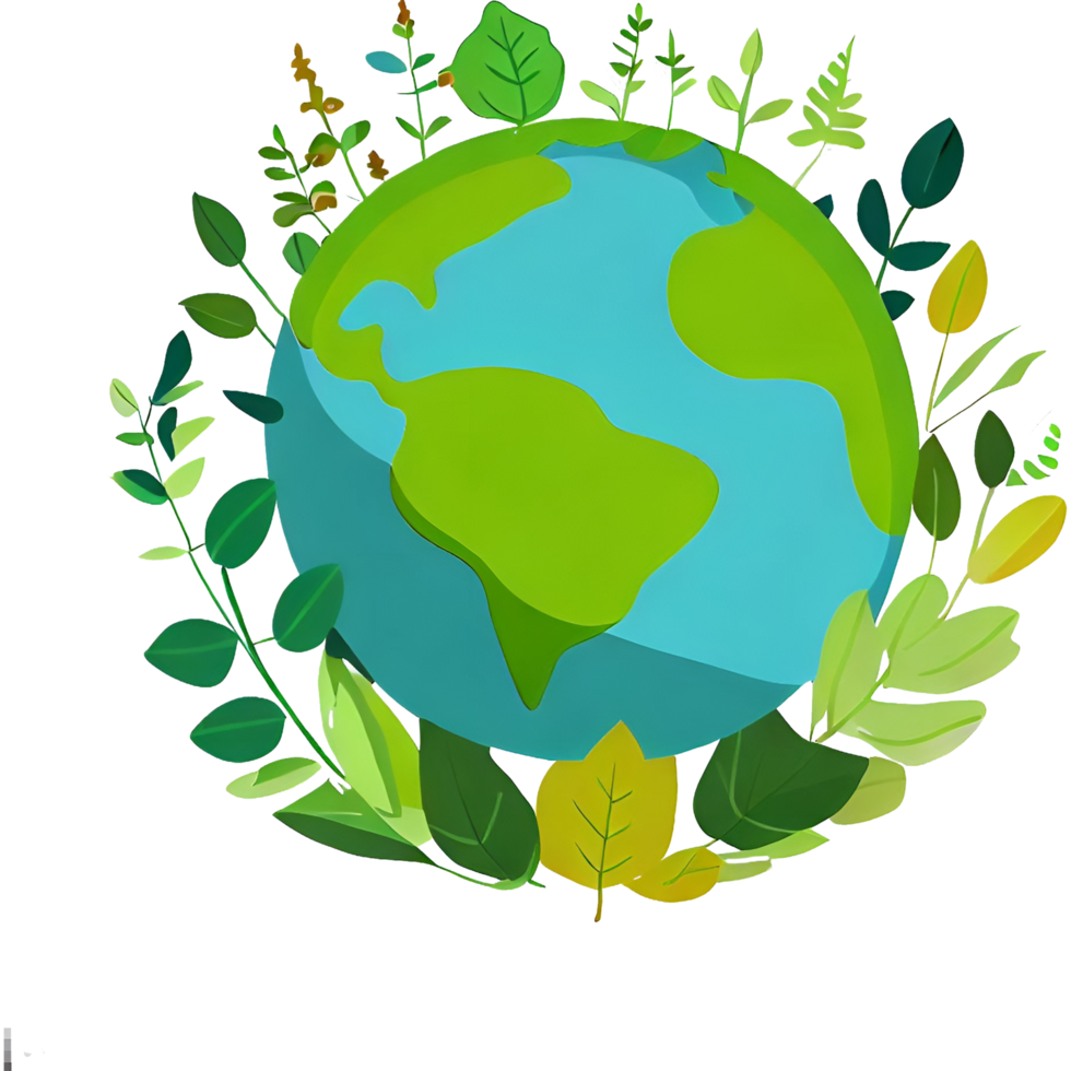 World Environment Day Poster with Leaves and Globe png