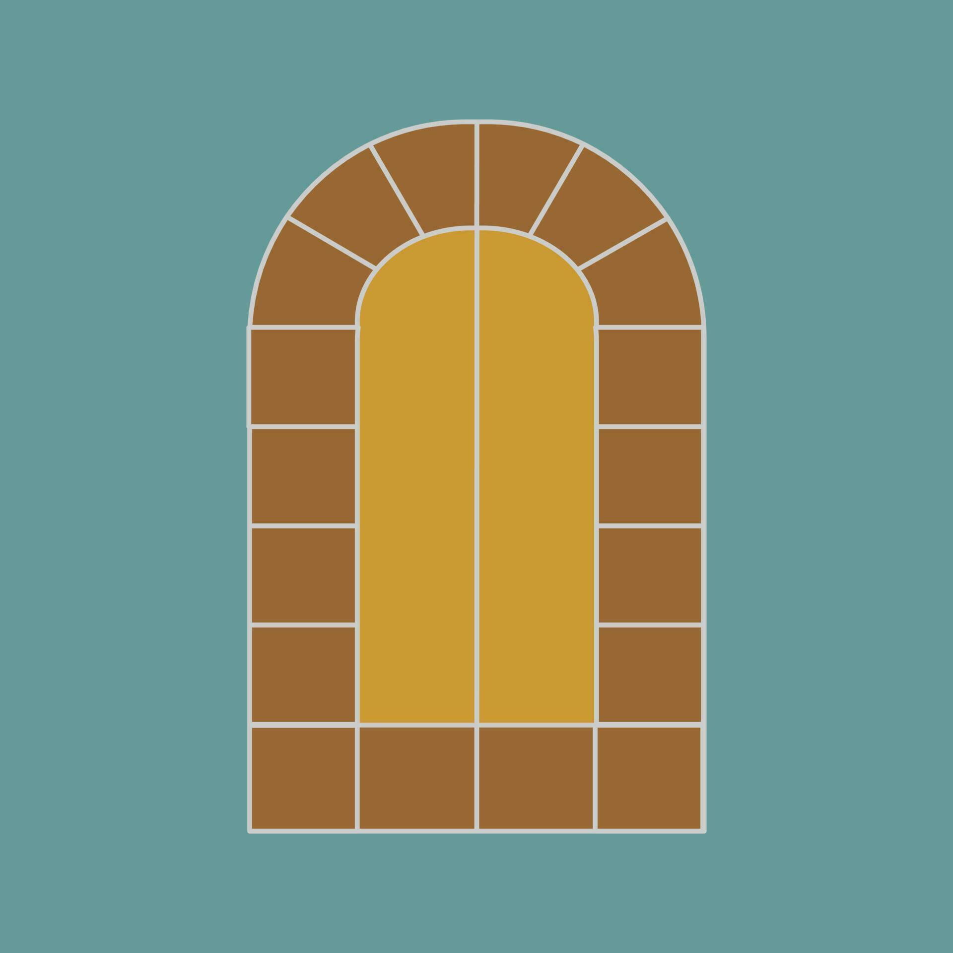 curved window simple flat vector design. well use for dsign element