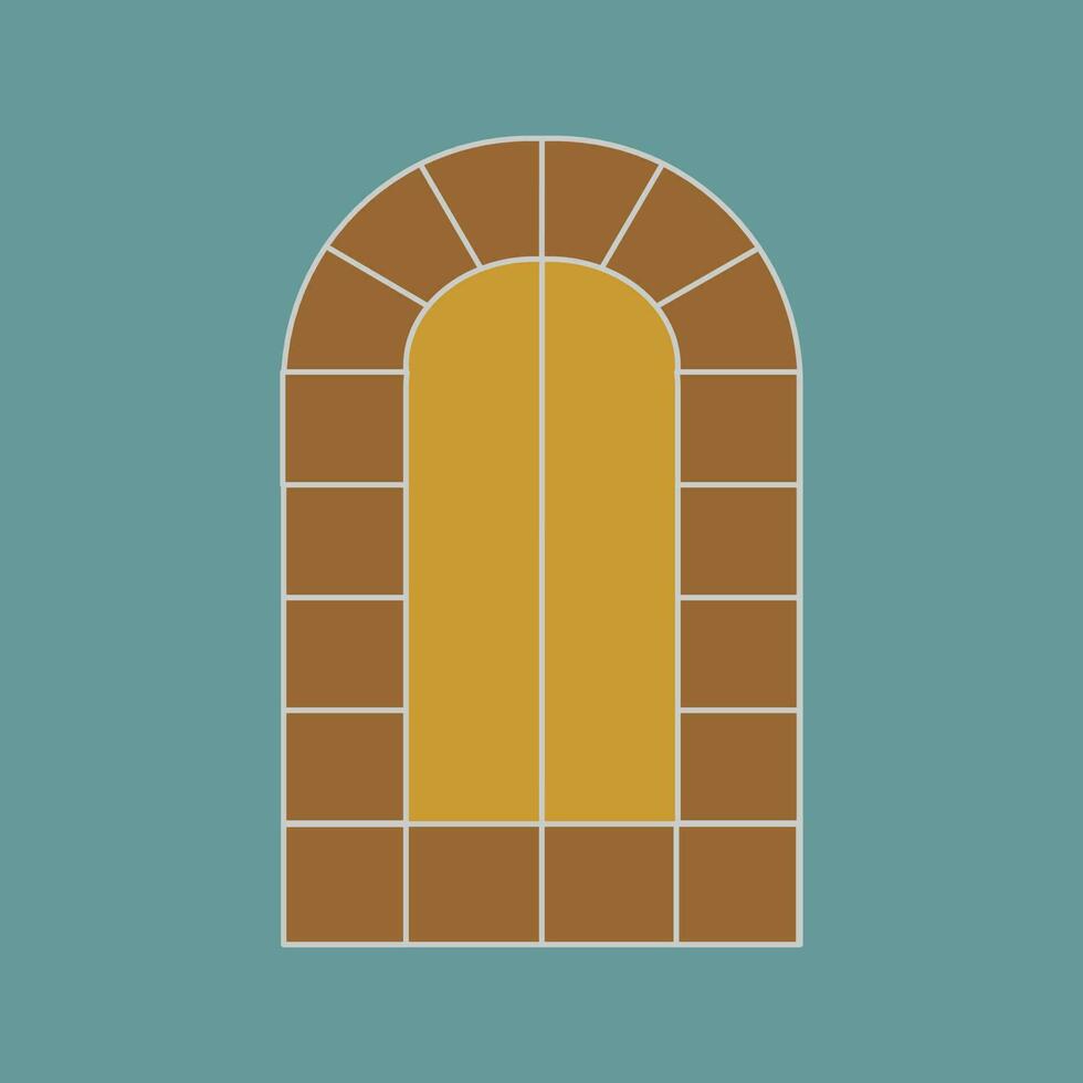 curved window simple flat vector design. well use for dsign element