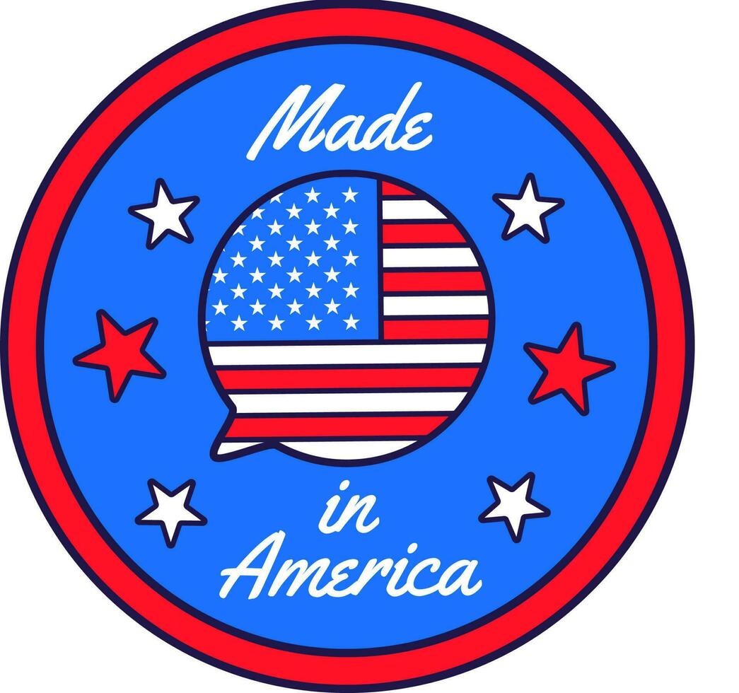 4th July America Sticker Made In America vector