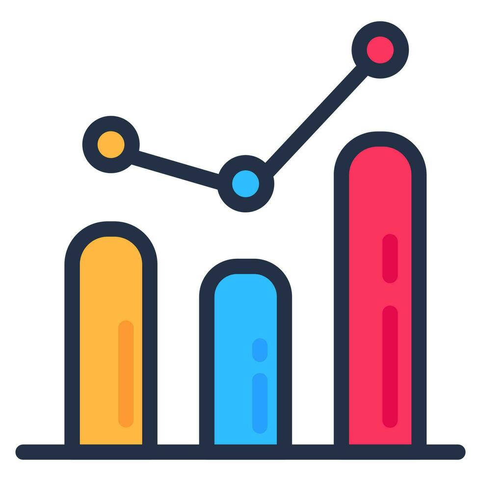 Online Business Statistics Outline Stroke Icon vector