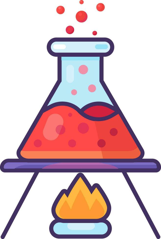 Glass Chemical Flask Over Alcohol Burner vector