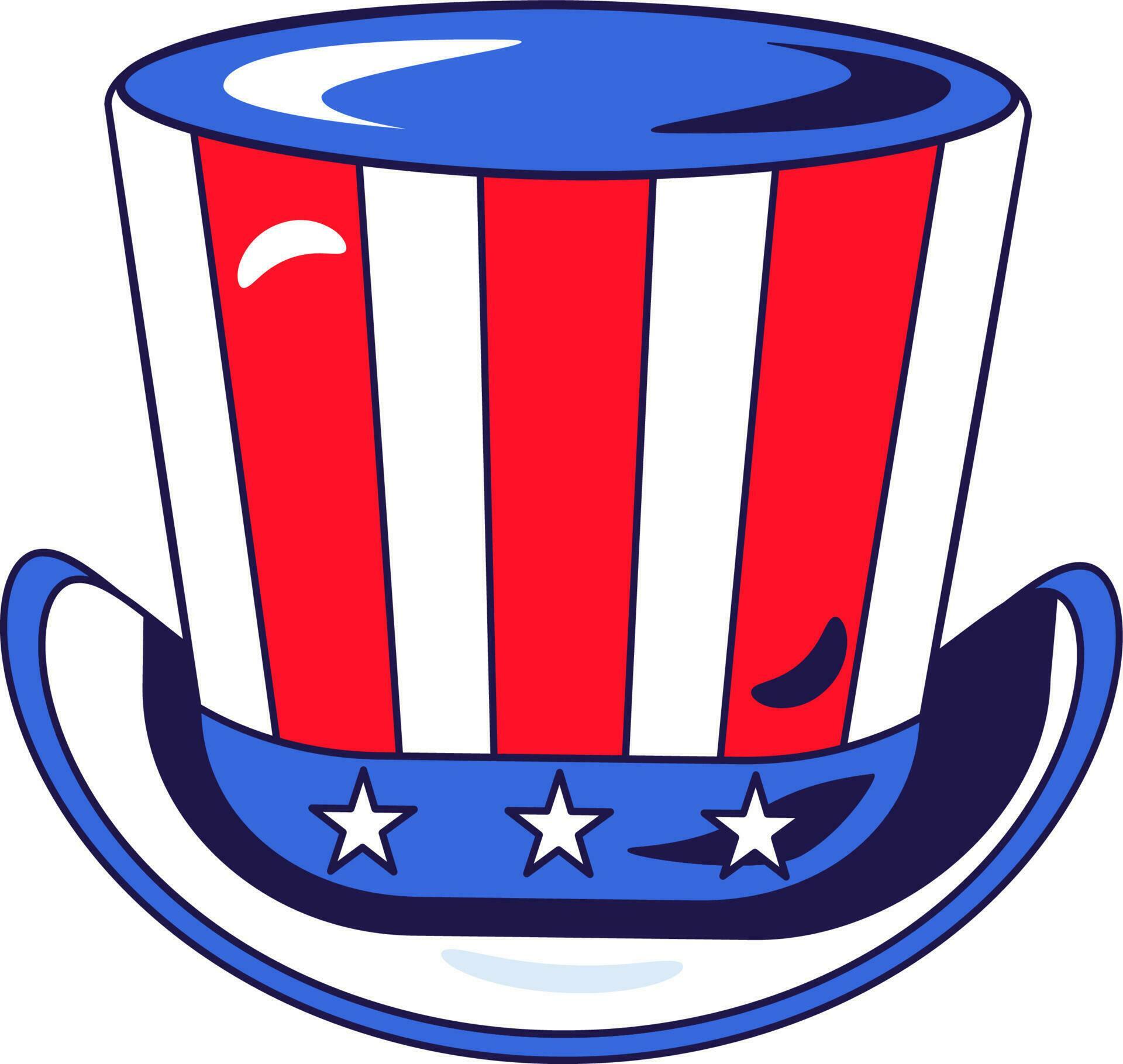 American Flag Festive Uncle Sam Top Hat 24222918 Vector Art at Vecteezy