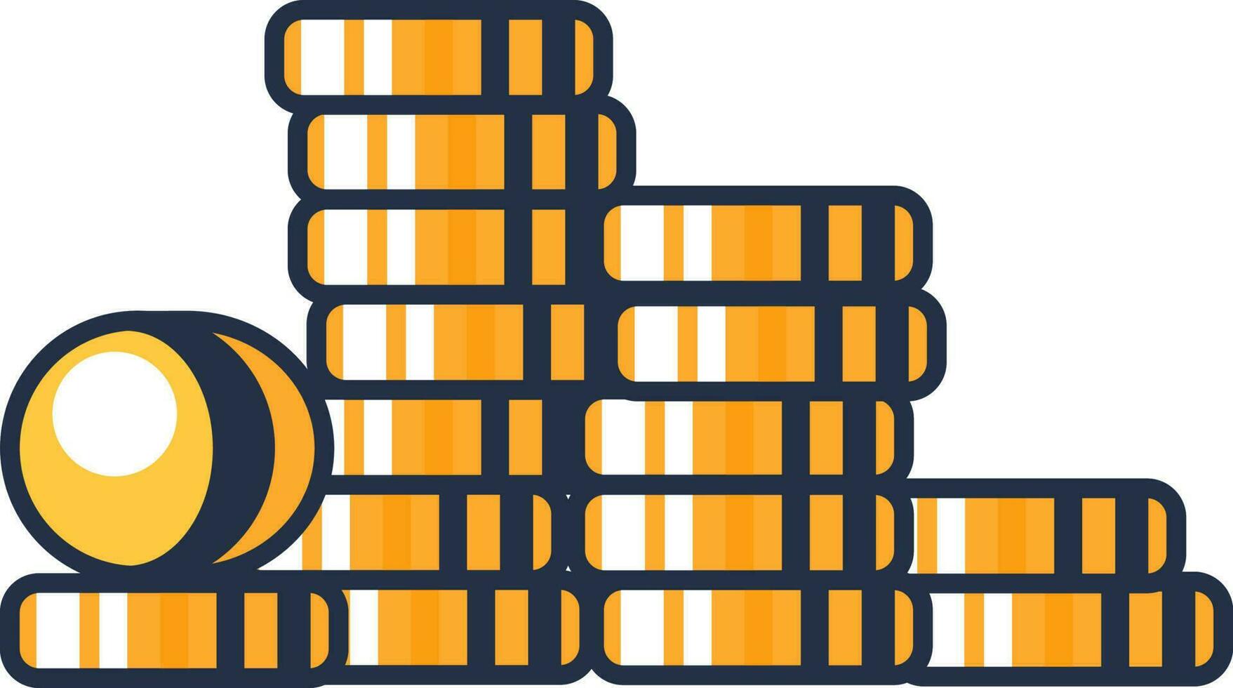 American Cash Money Gold Coins Stack vector