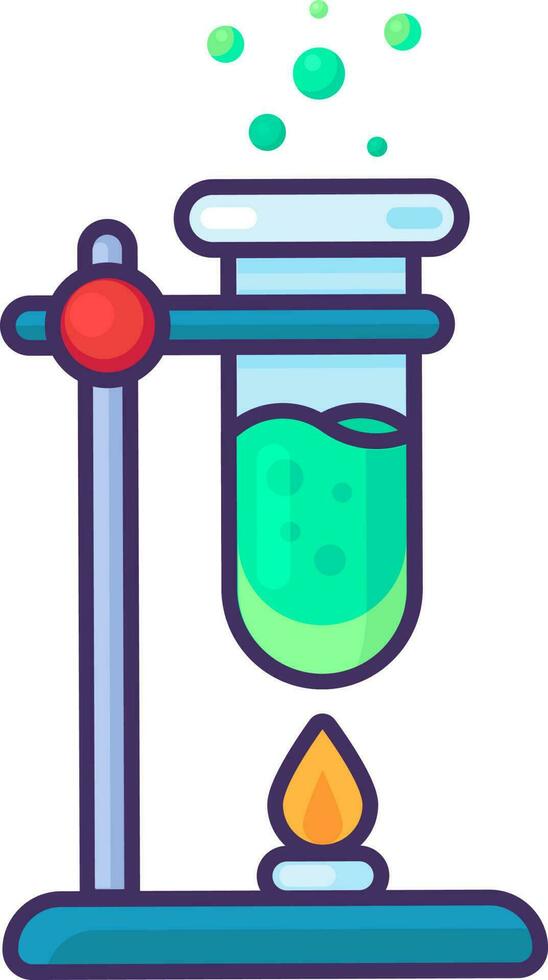 Glass Chemical Test Tube Rack Over Alcohol Burner vector