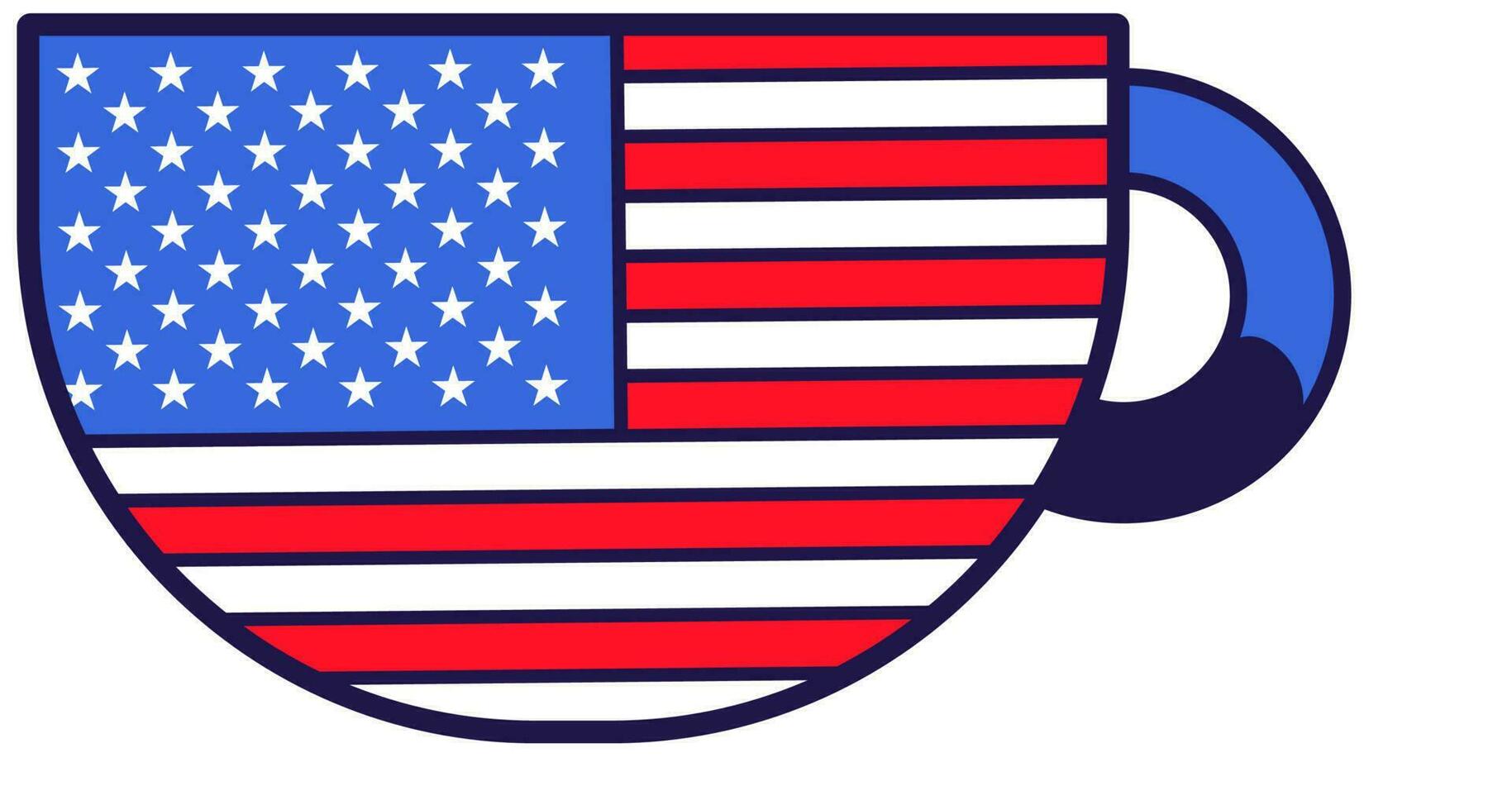 americano bandera festivo café taza vector