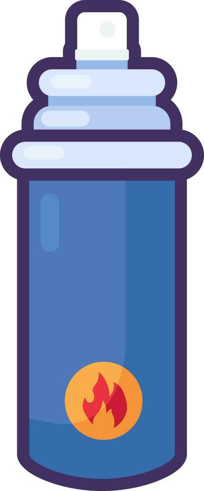 Flat Outline Hazardous Waste Spray Can Icon vector
