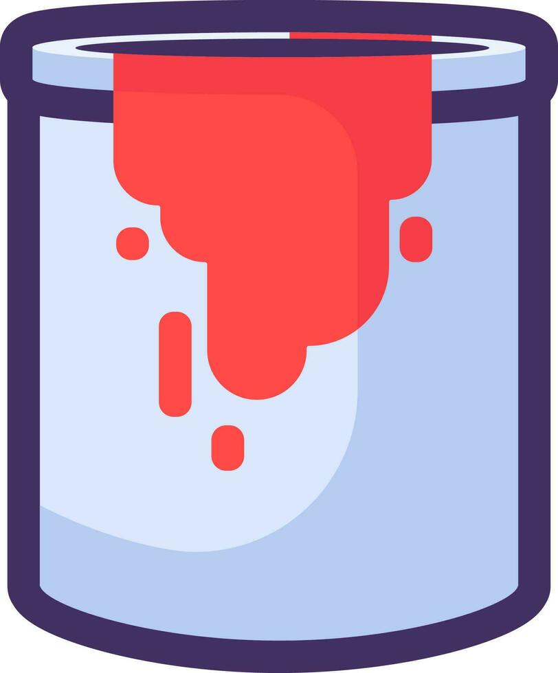 Flat Outline Hazardous Waste Paint Can Icon vector
