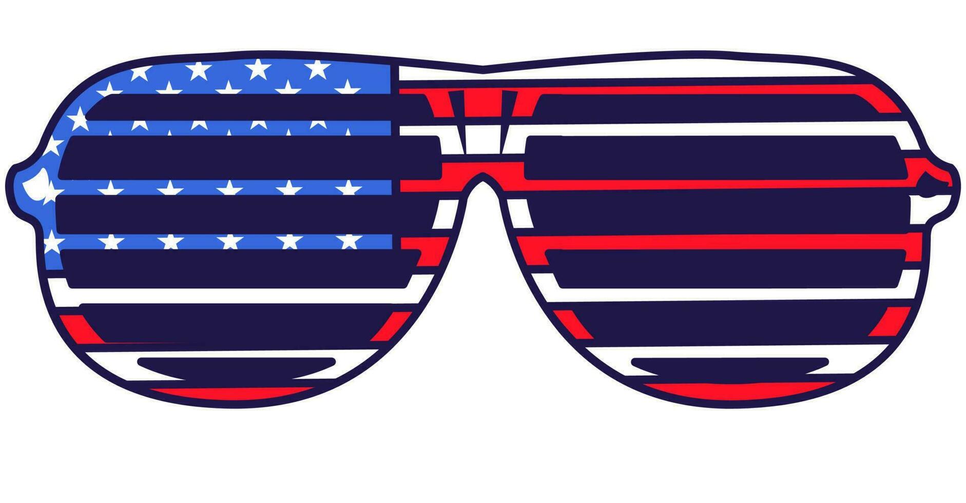 americano bandera festivo lentes a rayas vector