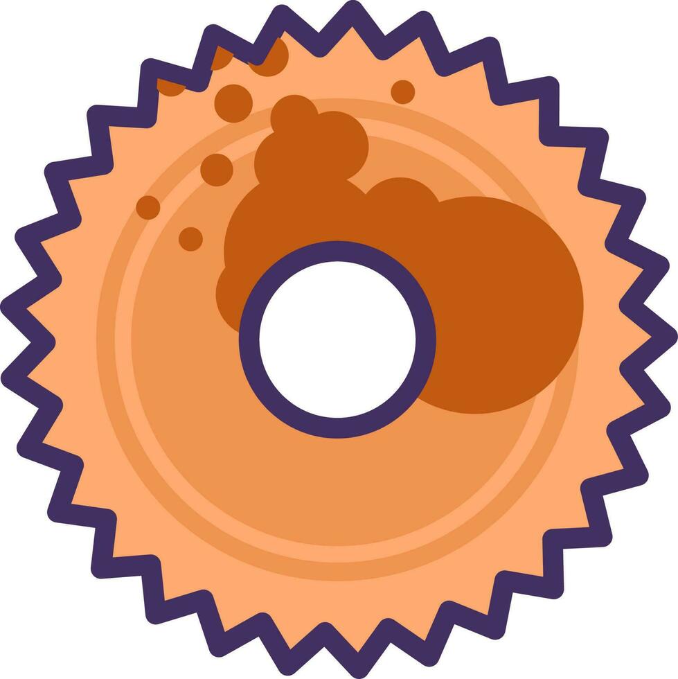Flat Outline Metal Waste Rusty Circular Icon vector