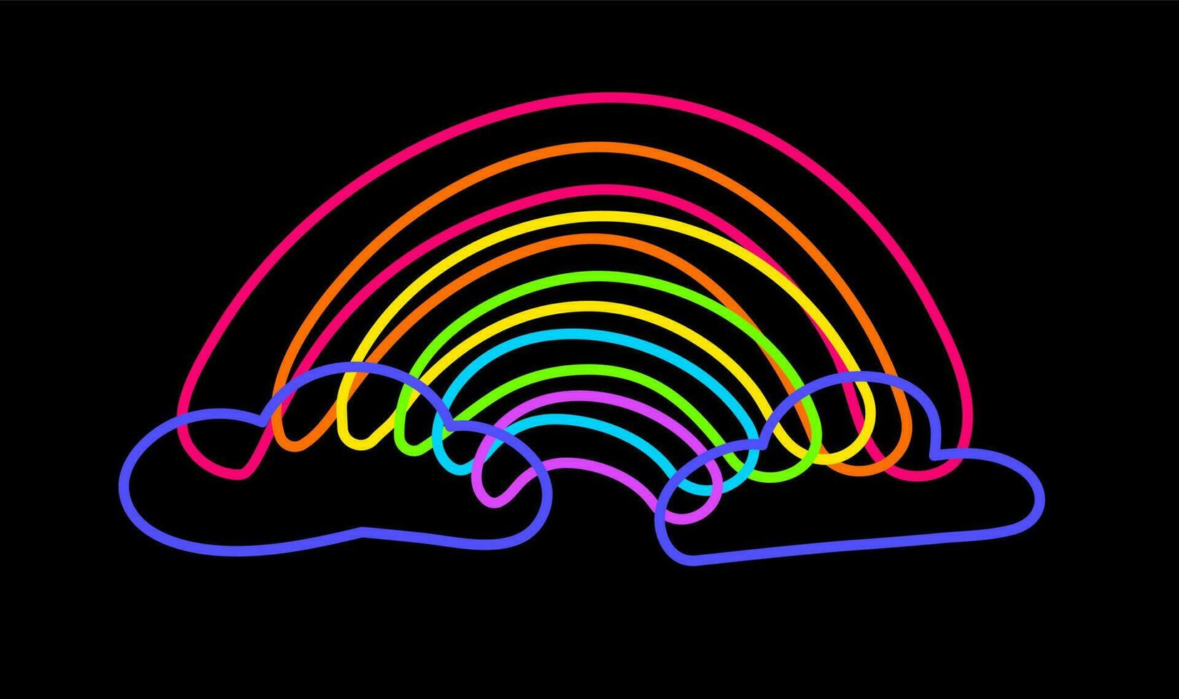 Neon Stroke Rainbow Night Illumination vector