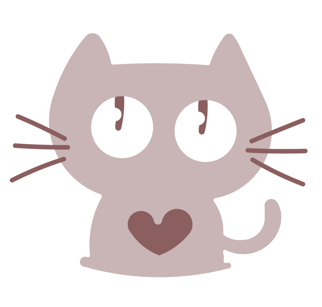 Cute Cat Kitty Kitten with Heart png