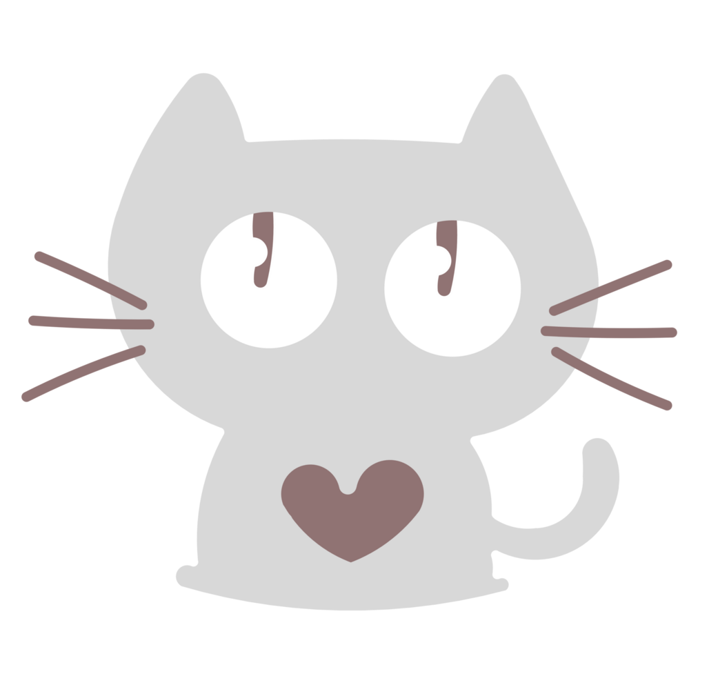 Cute Cat Kitty Kitten with Heart png